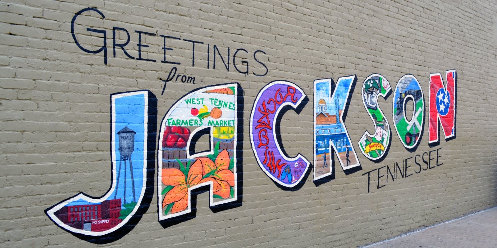 Greetings from Jackson, Tennessee mural